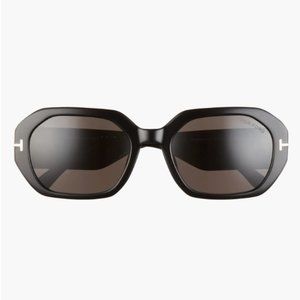 TOM FORD 55mm Geometric Sunglasses - BLACK